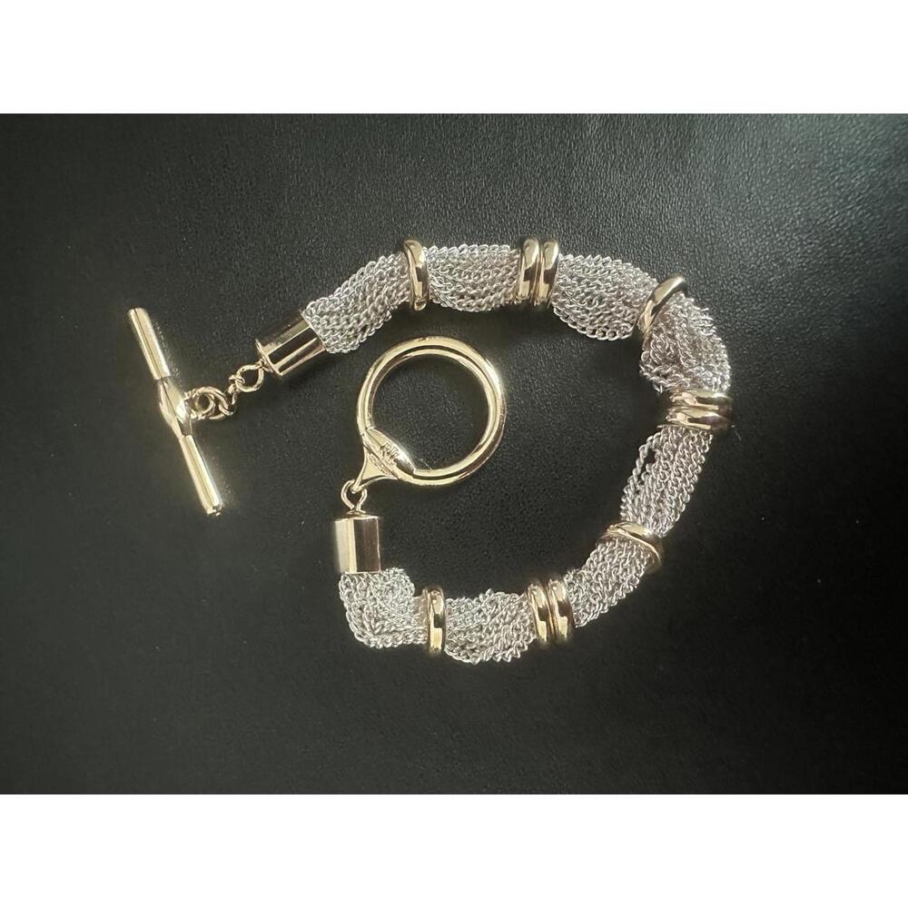 Two-Tone Multi-Row Toggle Bracelet - Picture 2 of 4